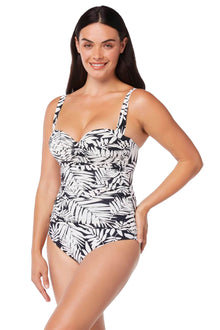  Bleu Rod Beattie Urban Oasis Shirred Bandeau Mio One Piece