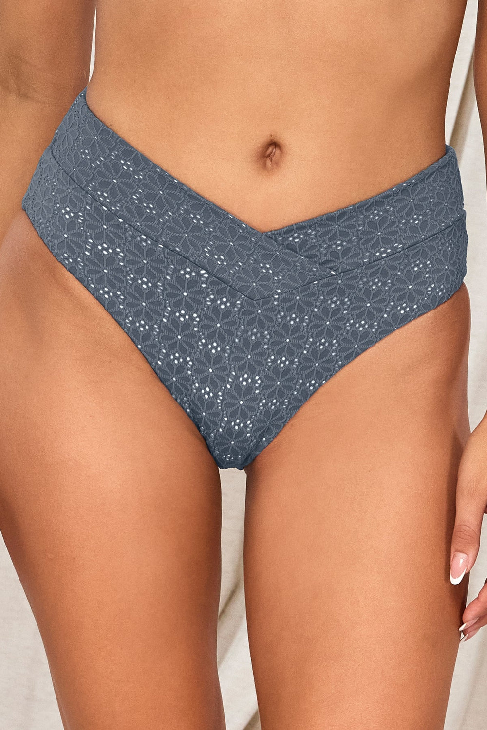 Swim Systems Dusk Daisy Eyelet Delfina V Front Bottom