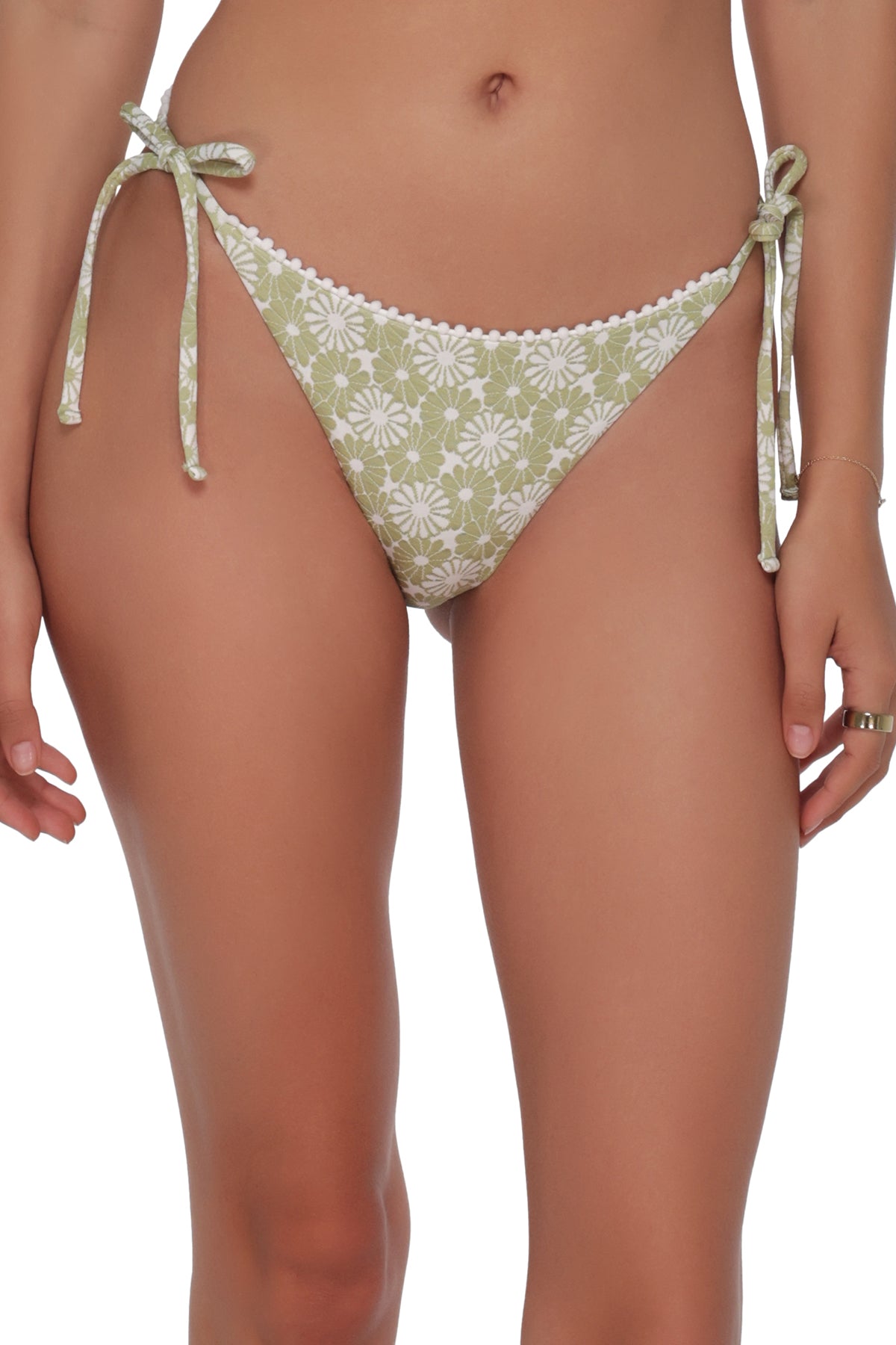 Swim Systems Cactus Flower Pom Pom Tie Side Bottom