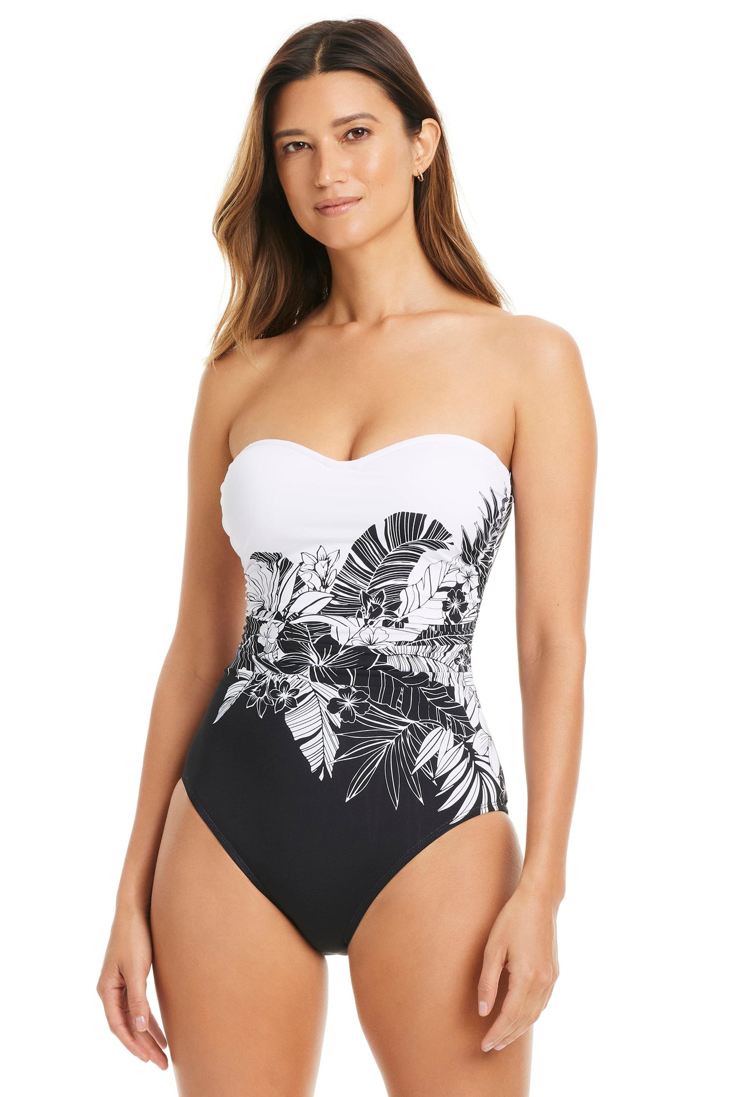 Bleu Rod Beattie Double Duty Shirred Bandeau One-Piece