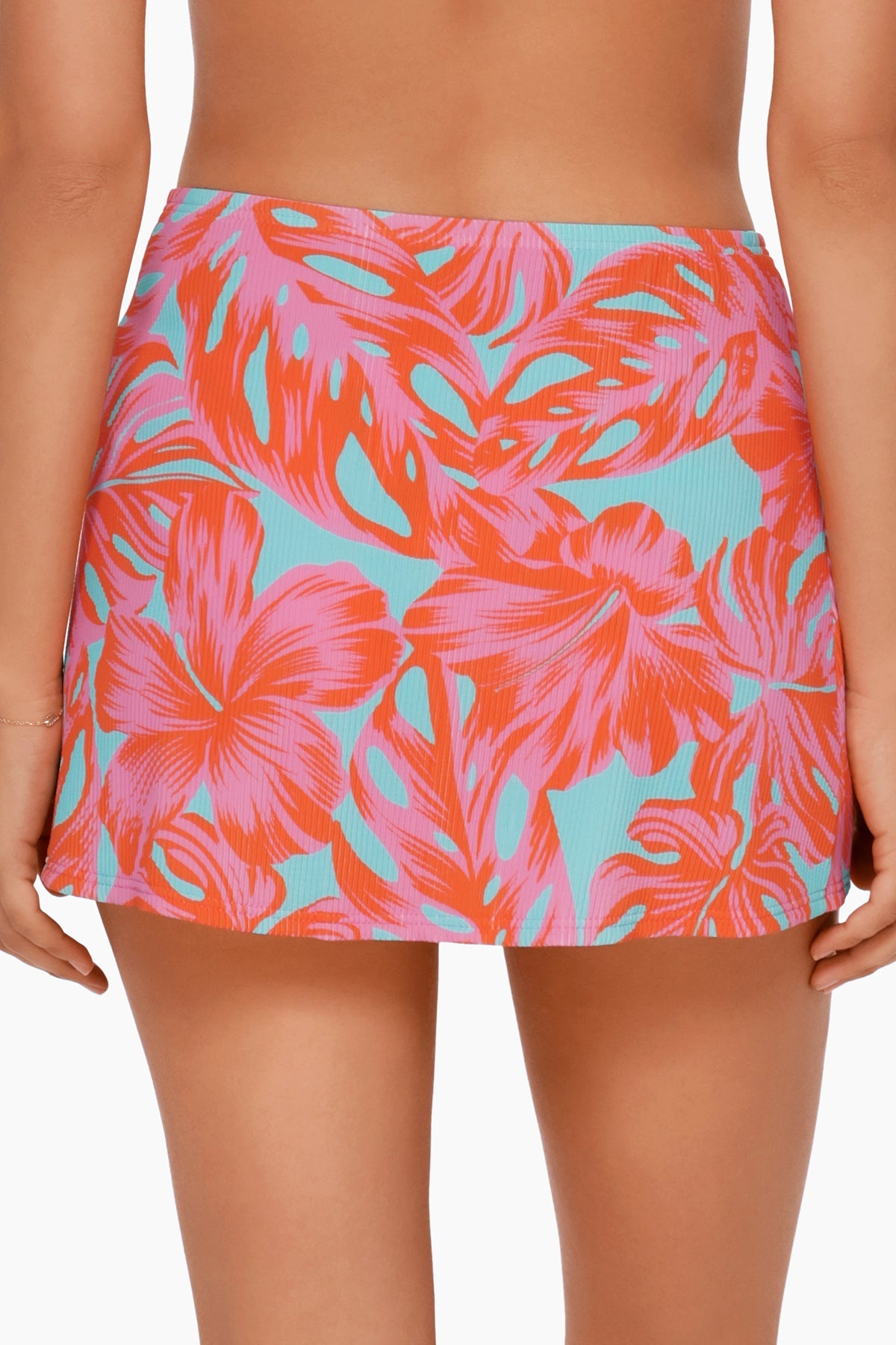 Swim Systems Palm Daze Rib Bree Mini Skirt Cover-Up