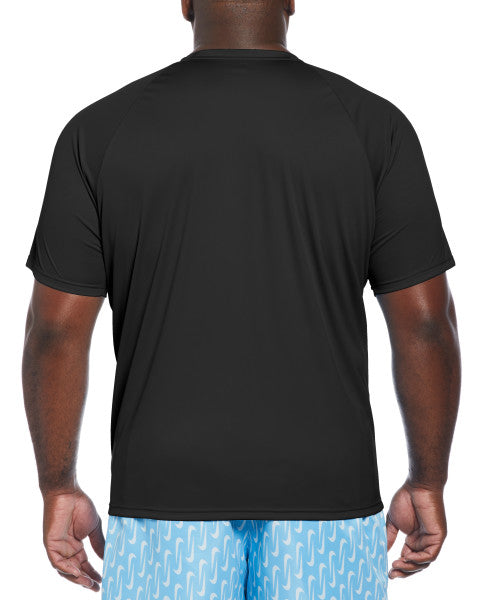 Nike Swim Men's Plus Size Solid Short-Sleeve Hydroguard Extended Black