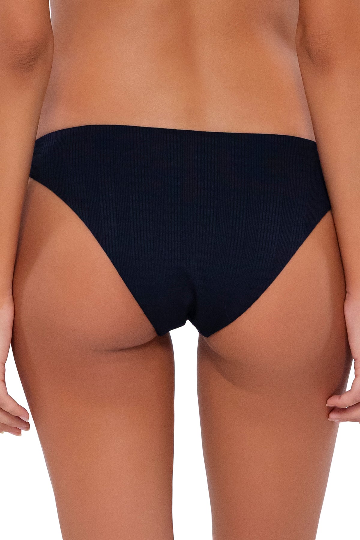 B Swim Black Baja Rib Ryder Hipster Bikini Bottom