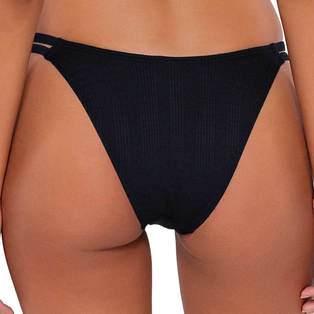 B Swim Black Baja Rib Bella Hipster Bikini Bottom