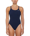 Nike Swim Women's Poly Solid Spiderback One Piece Midnight Navy