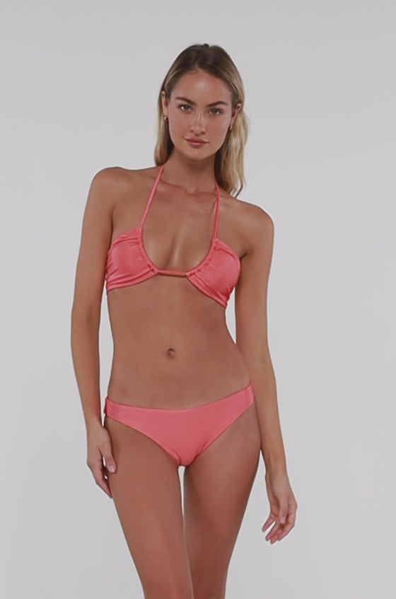 B Swim Coral Shine Sasha 3-Ways Bikini Top