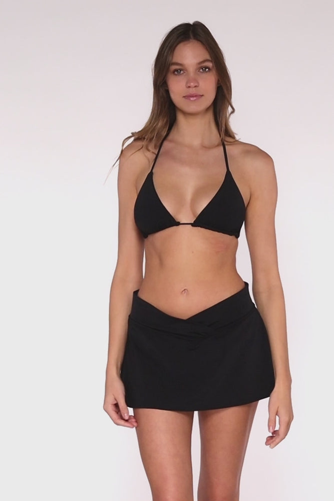 
                      
                        Load and play video in Gallery viewer, Sunsets Black Starlette Triangle Bikini Top
                      
                    