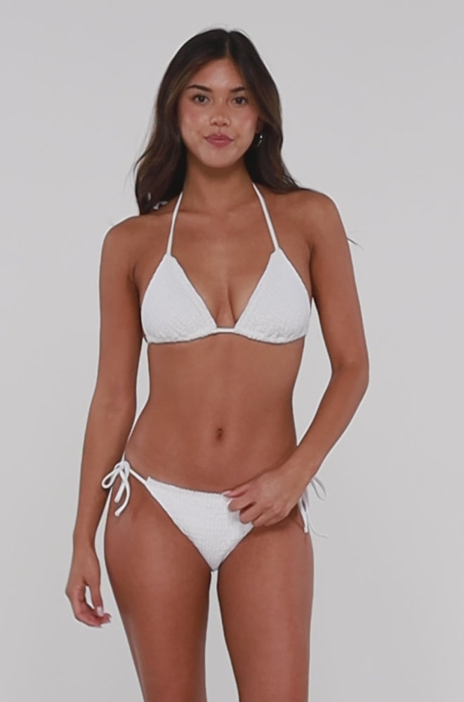 
                      
                        Load and play video in Gallery viewer, Swim Systems Magnolia Bay Rib Kali Tie Side Bikini Bottom
                      
                    