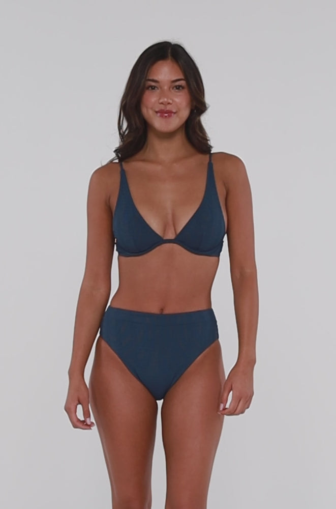 
                      
                        Load and play video in Gallery viewer, B Swim Navy Baja Rib Margot Bikini Bottom
                      
                    