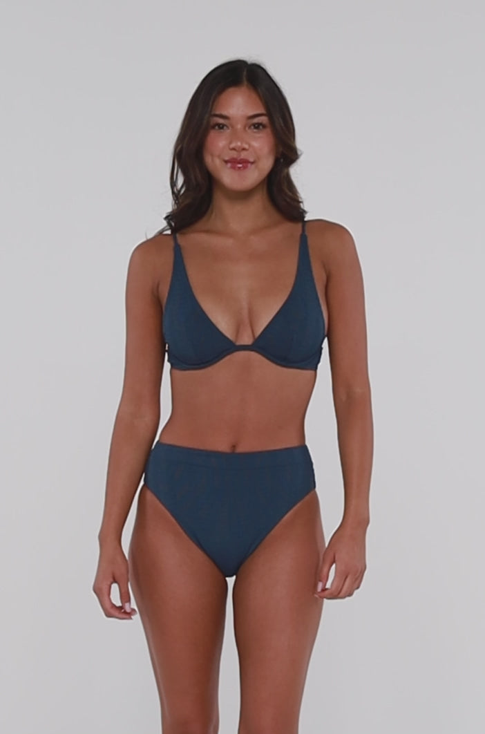 B Swim Navy Baja Rib Margot Bikini Bottom