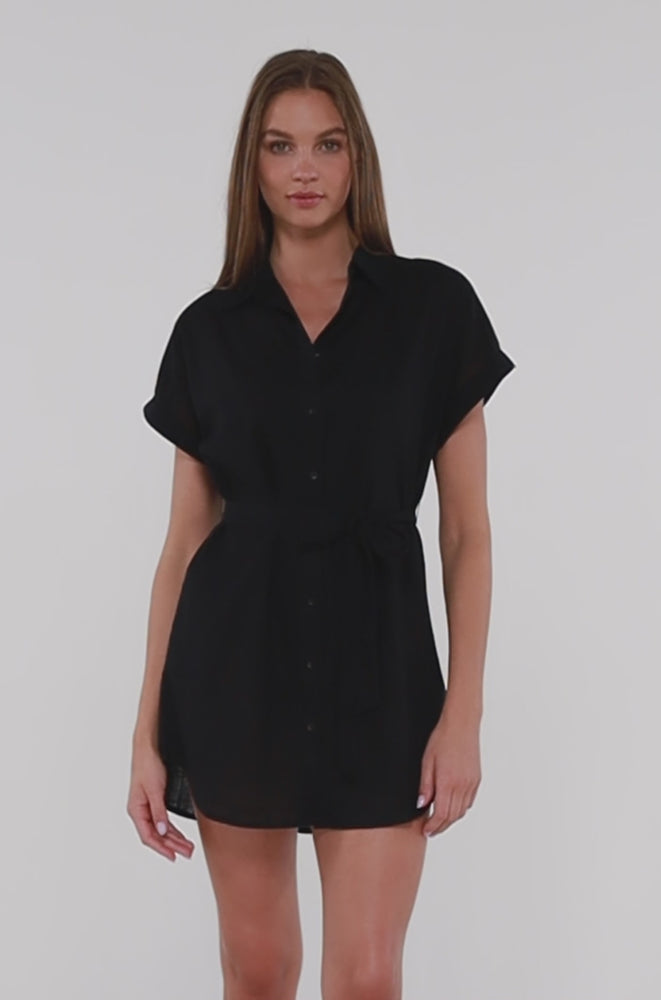 
                      
                        Load and play video in Gallery viewer, Sunsets Black Lucia Dress Cover Up
                      
                    