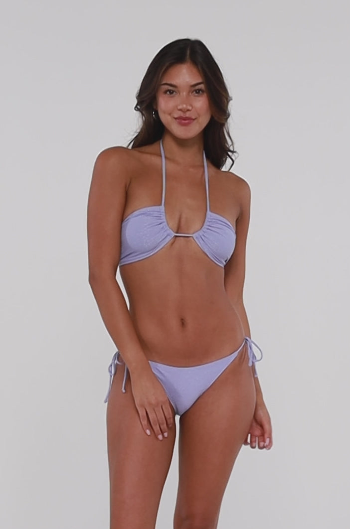 B Swim Lilac Lurex Sasha 3-Ways Bikini Top