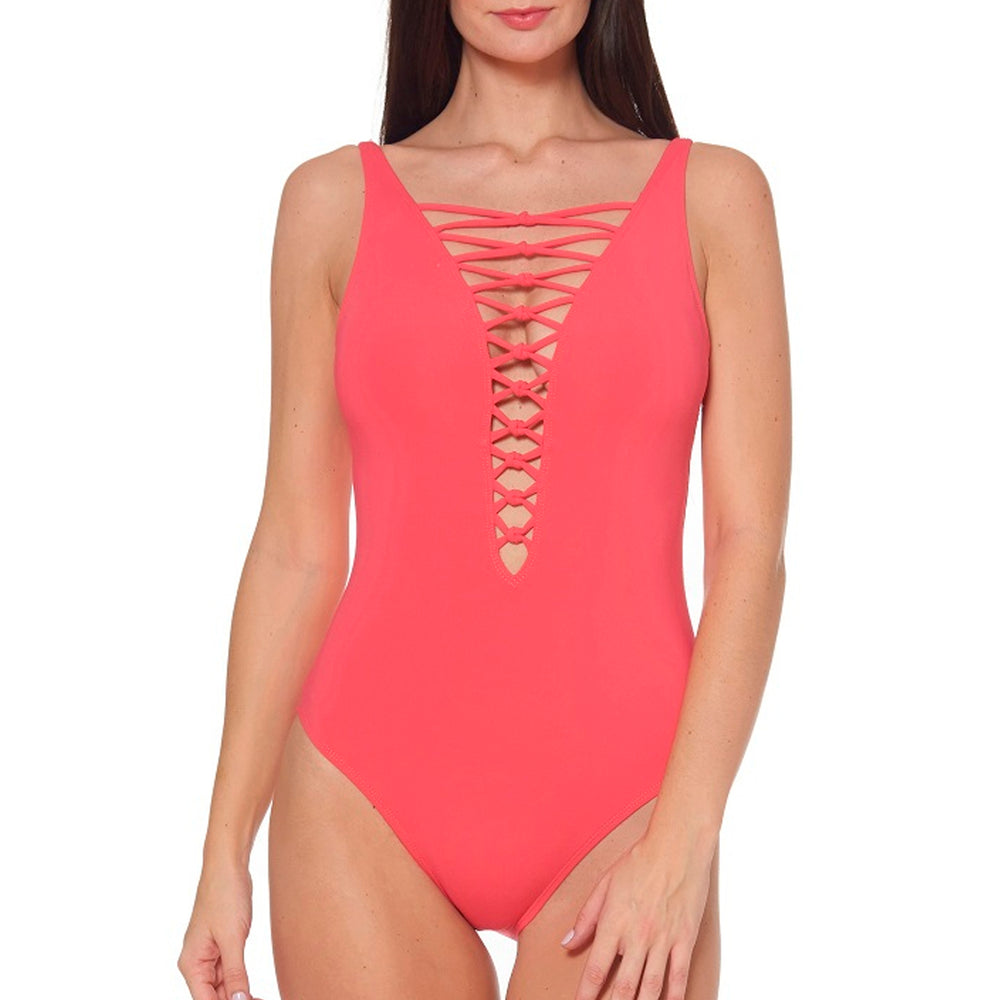 Bleu Rod Beattie Let's Get Knotty Plunge One Piece Watermelon