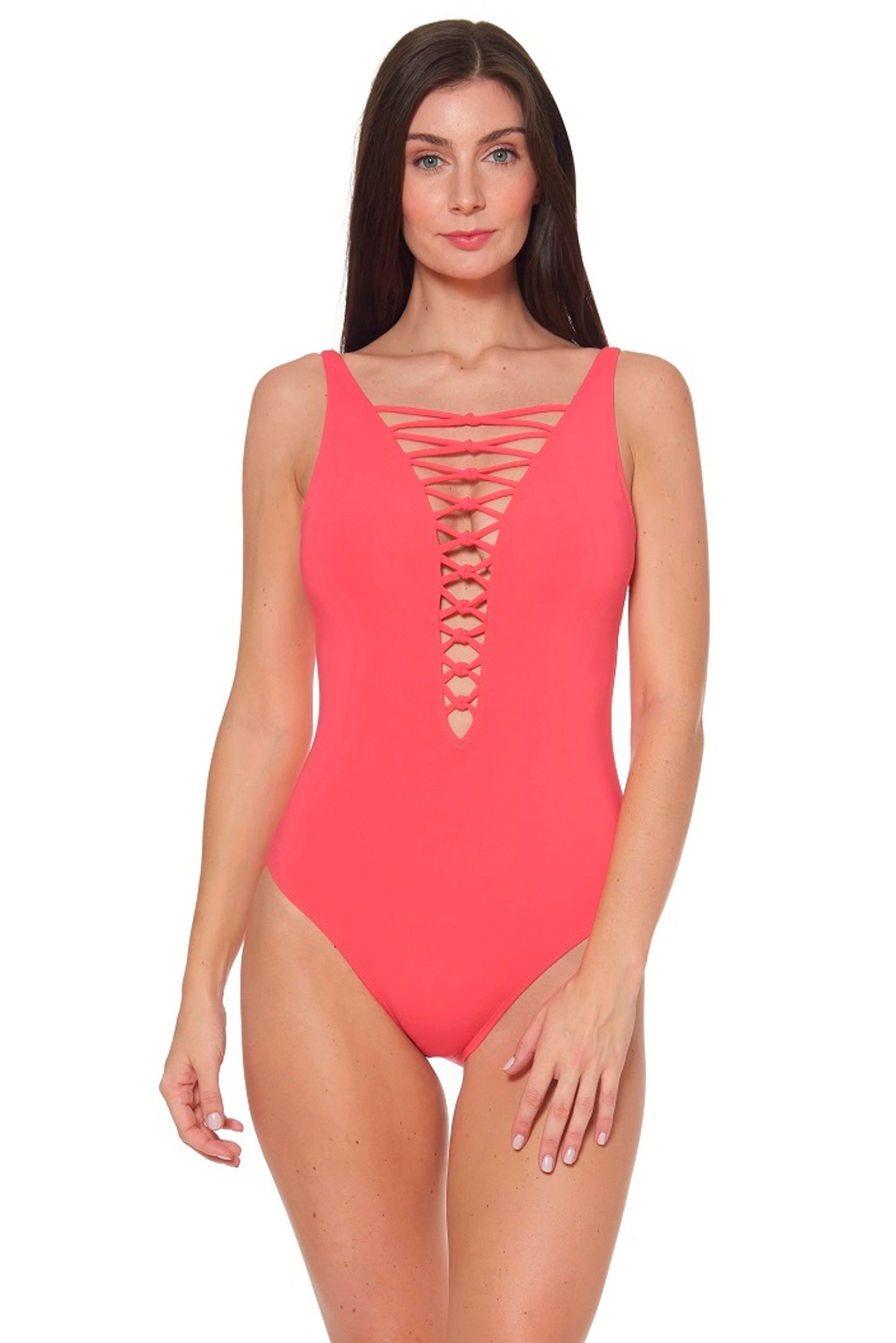 Bleu Rod Beattie Let's Get Knotty Plunge One Piece Watermelon