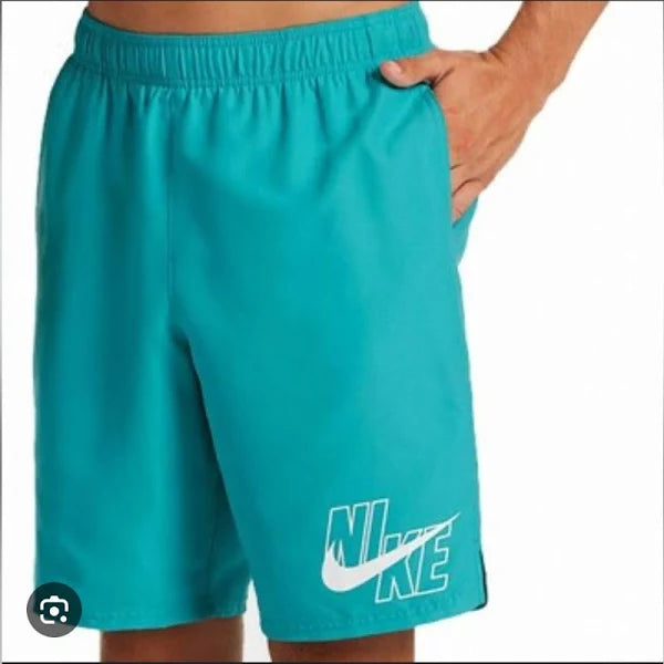 Nike Swim Men's Solid Logo Lap 9" Volley Shorts Oracle Aqua