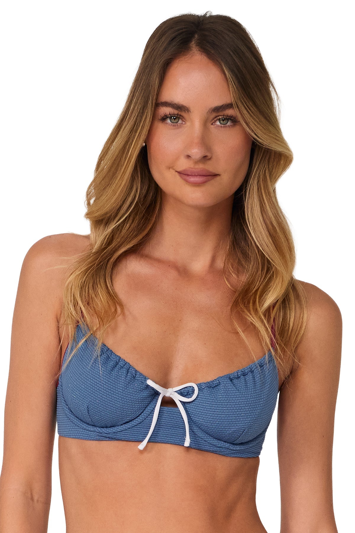 Swim Systems Banner Blue Lurex Maggie Underwire Top