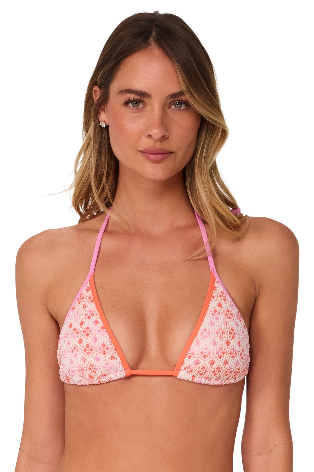 Swim Systems Coral Kiss Scrunch Trisha Triangle Top