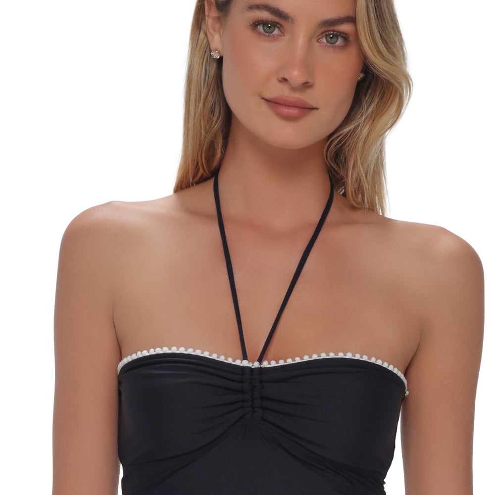 Swim Systems Black Pom Pom Dolly Crop Top