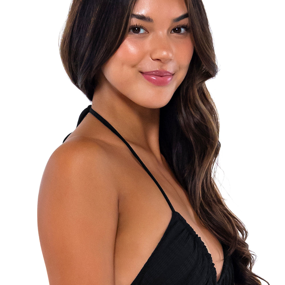 
                      
                        B Swim Black Baja Rib Ginny Halter Bikini Top
                      
                    