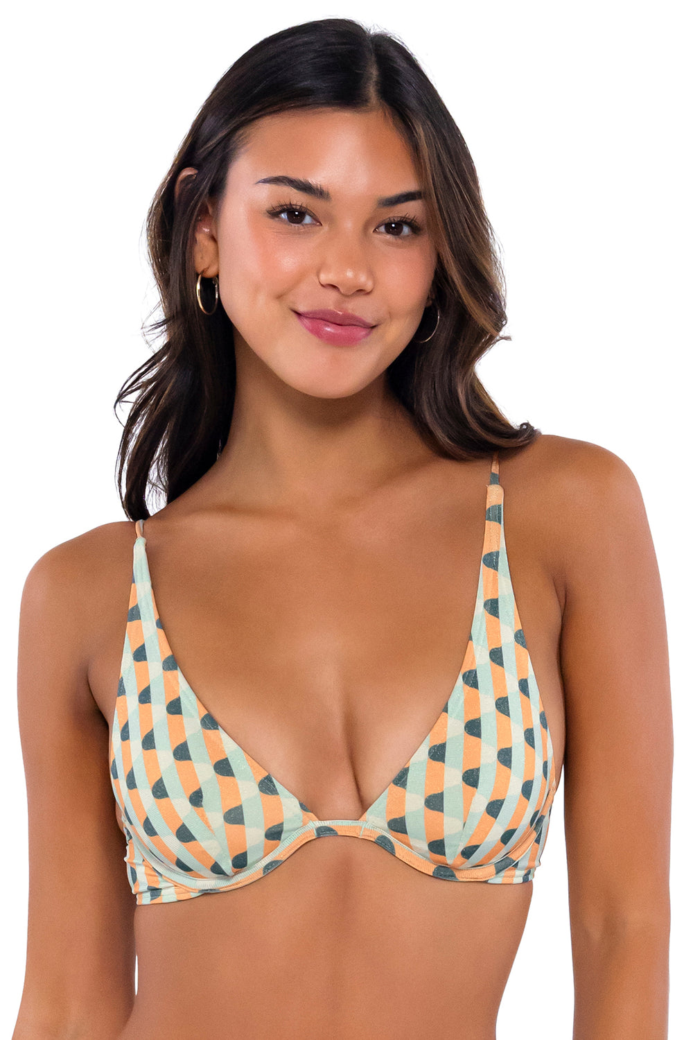 B Swim Sahara Lurex Wyatt Over The Shoulder Bikini Top