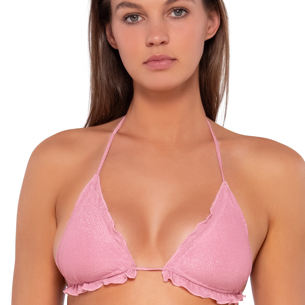 B Swim Blushing Bride Lurex Maryana Triangle Bikini Top