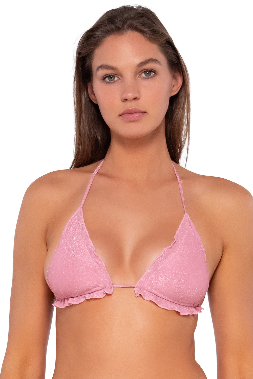 B Swim Blushing Bride Lurex Maryana Triangle Bikini Top