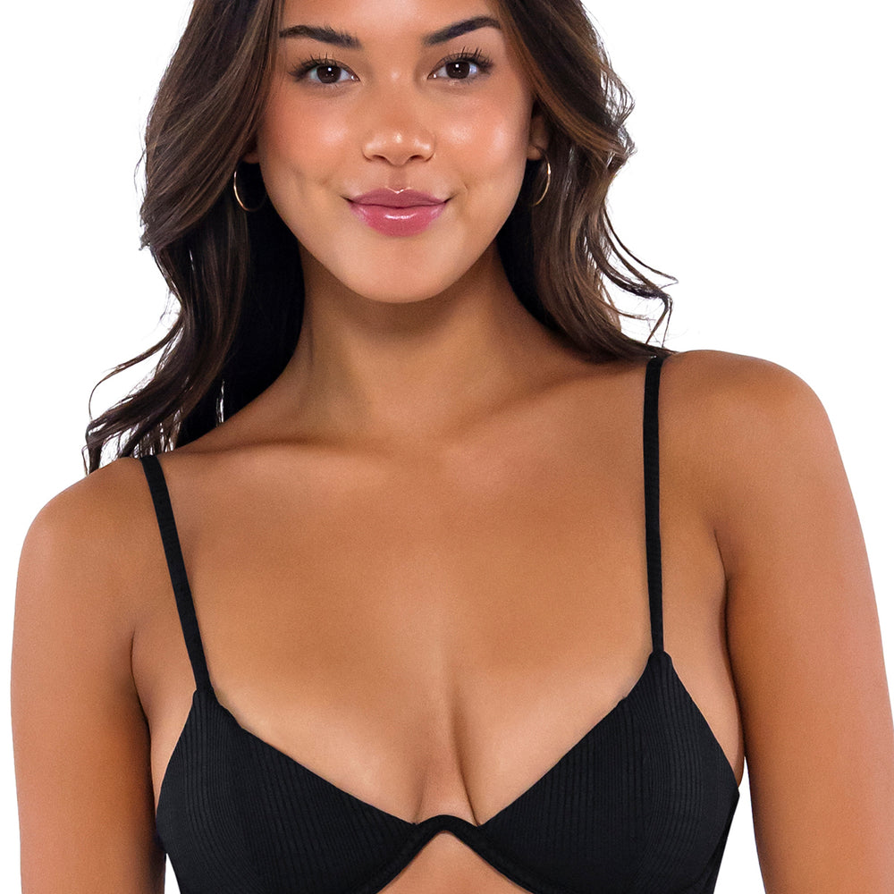 B Swim Black Baja Rib Macie Uniwire Biniki Top