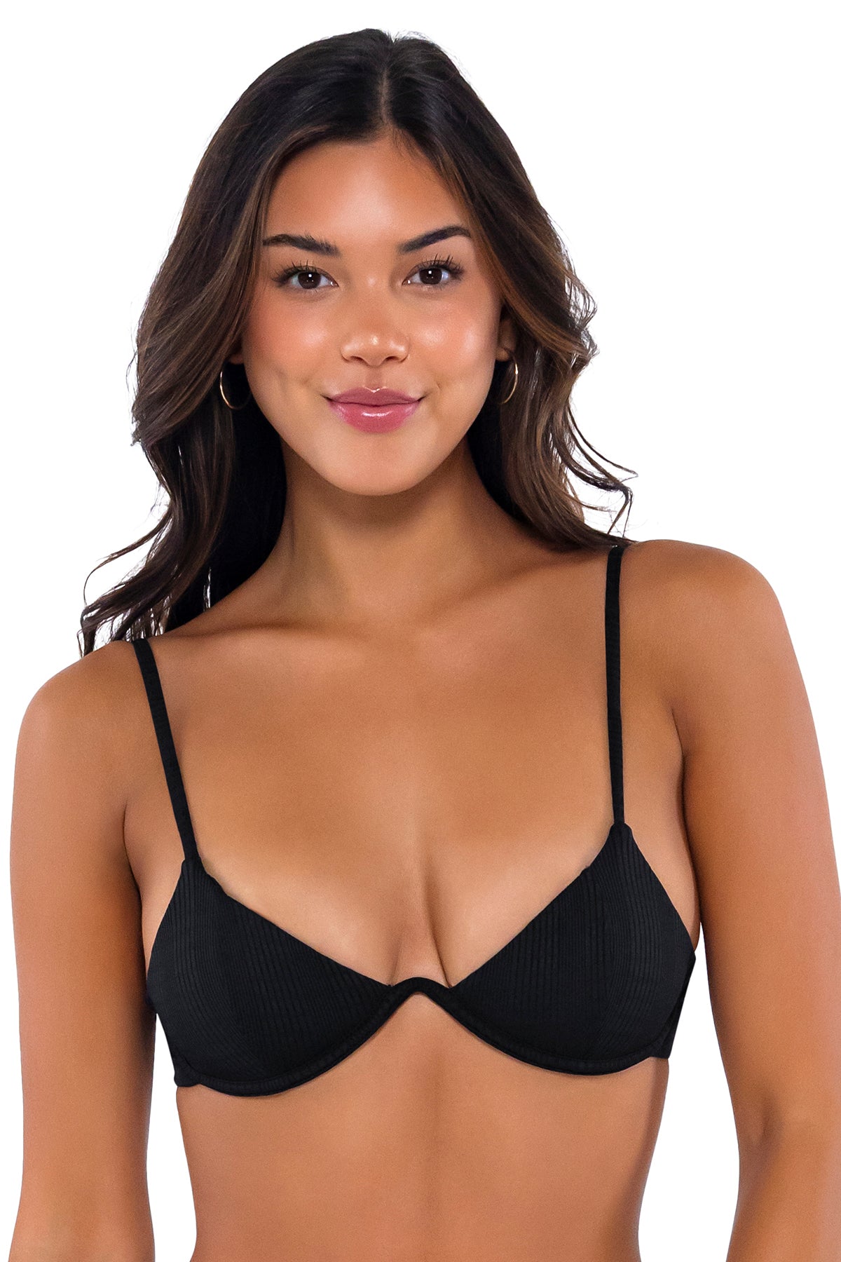 B Swim Black Baja Rib Macie Uniwire Biniki Top