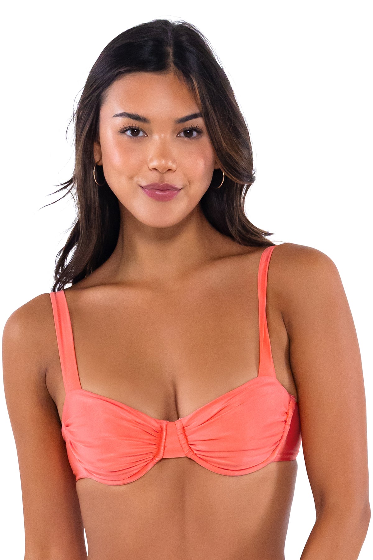 B Swim Coral Shine Cassidy Demi Bra Bikini Top