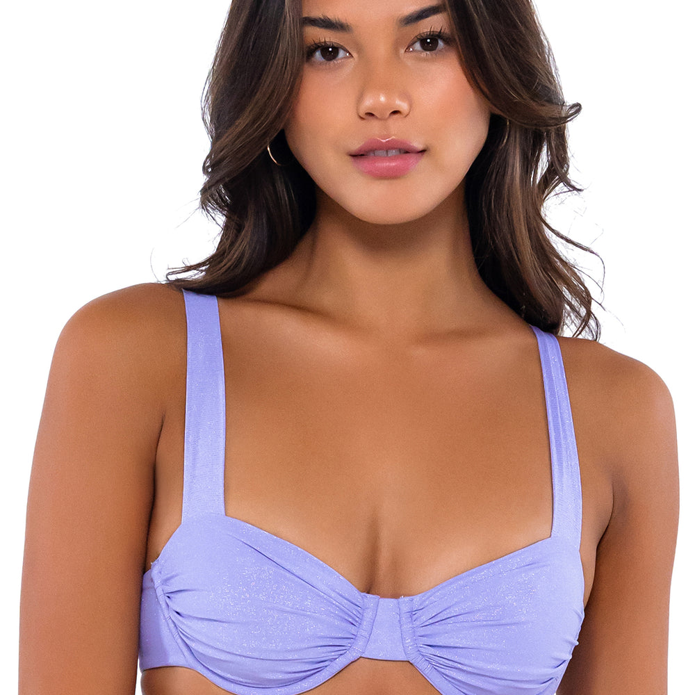 B Swim Lilac Lurex Cassidy Demi Bra Bikini Top