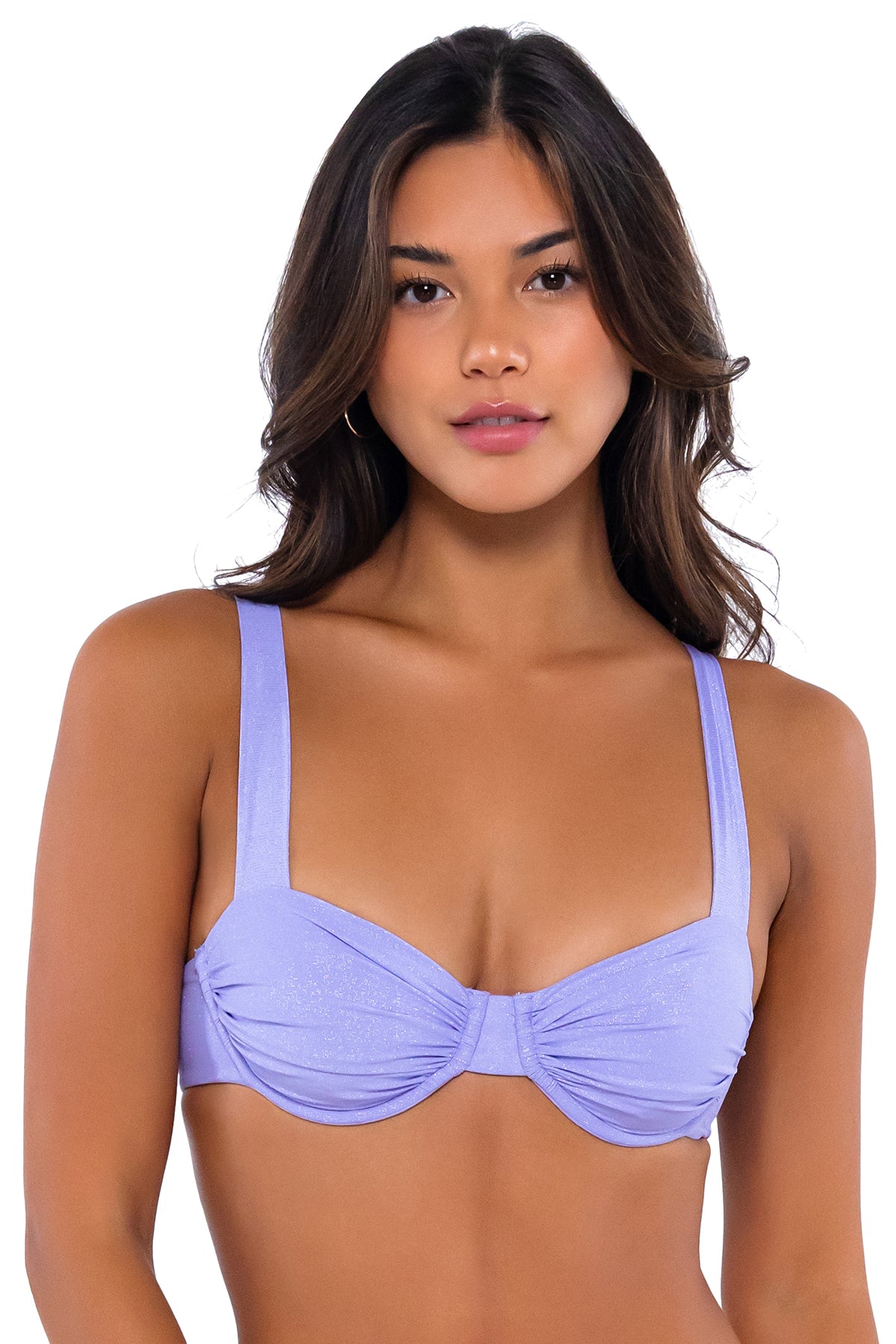 B Swim Lilac Lurex Cassidy Demi Bra Bikini Top