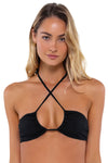 B Swim Black Baja Rib Sasha 3-Ways Bikini Top