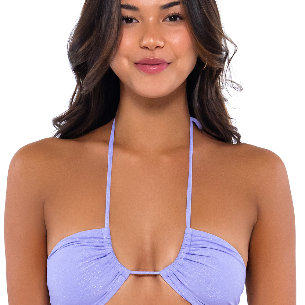 B Swim Lilac Lurex Sasha 3-Ways Bikini Top