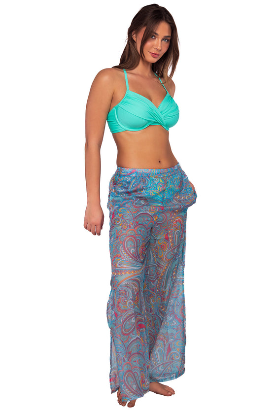 Sunsets Paisley Pop Breezy Beach Pant Cover Up
