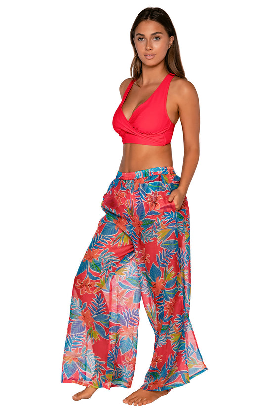 Sunsets Tiger Lily Breezy Beach Pant Cover Up