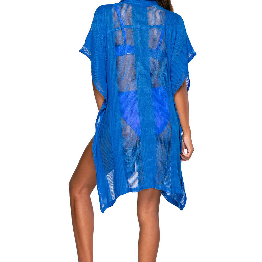 Sunsets Electric Blue Shore Thing Tunic Cover Up