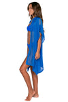 Sunsets Electric Blue Shore Thing Tunic Cover Up