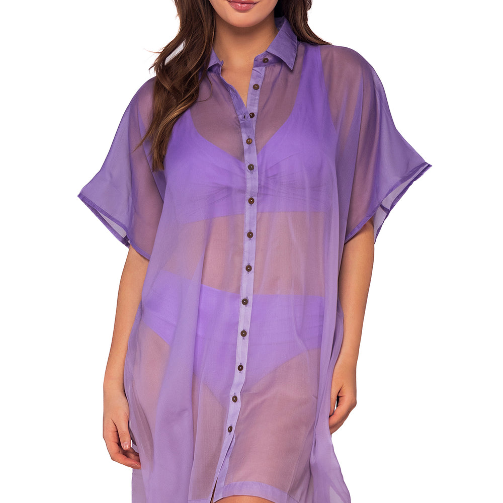 Sunsets Passion Flower Shore Thing Tunic Cover Up