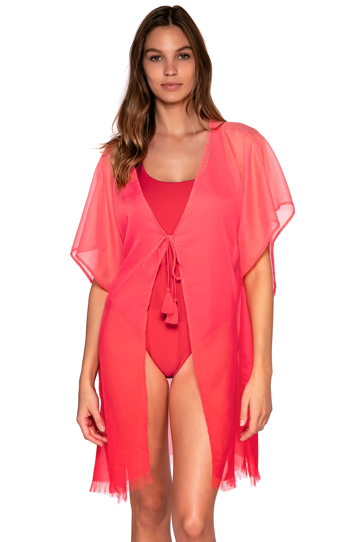 Sunsets Geranium Maldives Tunic Cover Up