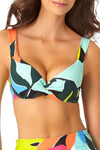 Anne Cole Polynesian Palm Underwire Cup Sizes Twist Front Bikini Top