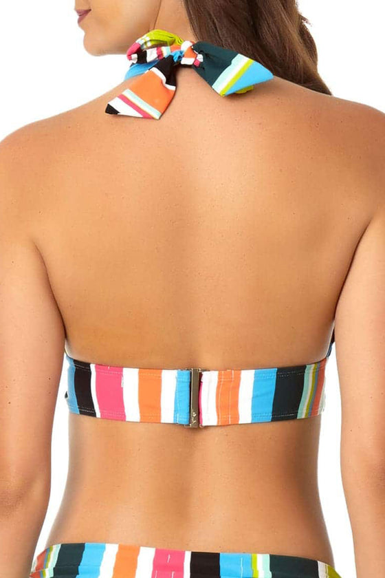 Anne Cole Clear Water Stripe Halter Bikini Top