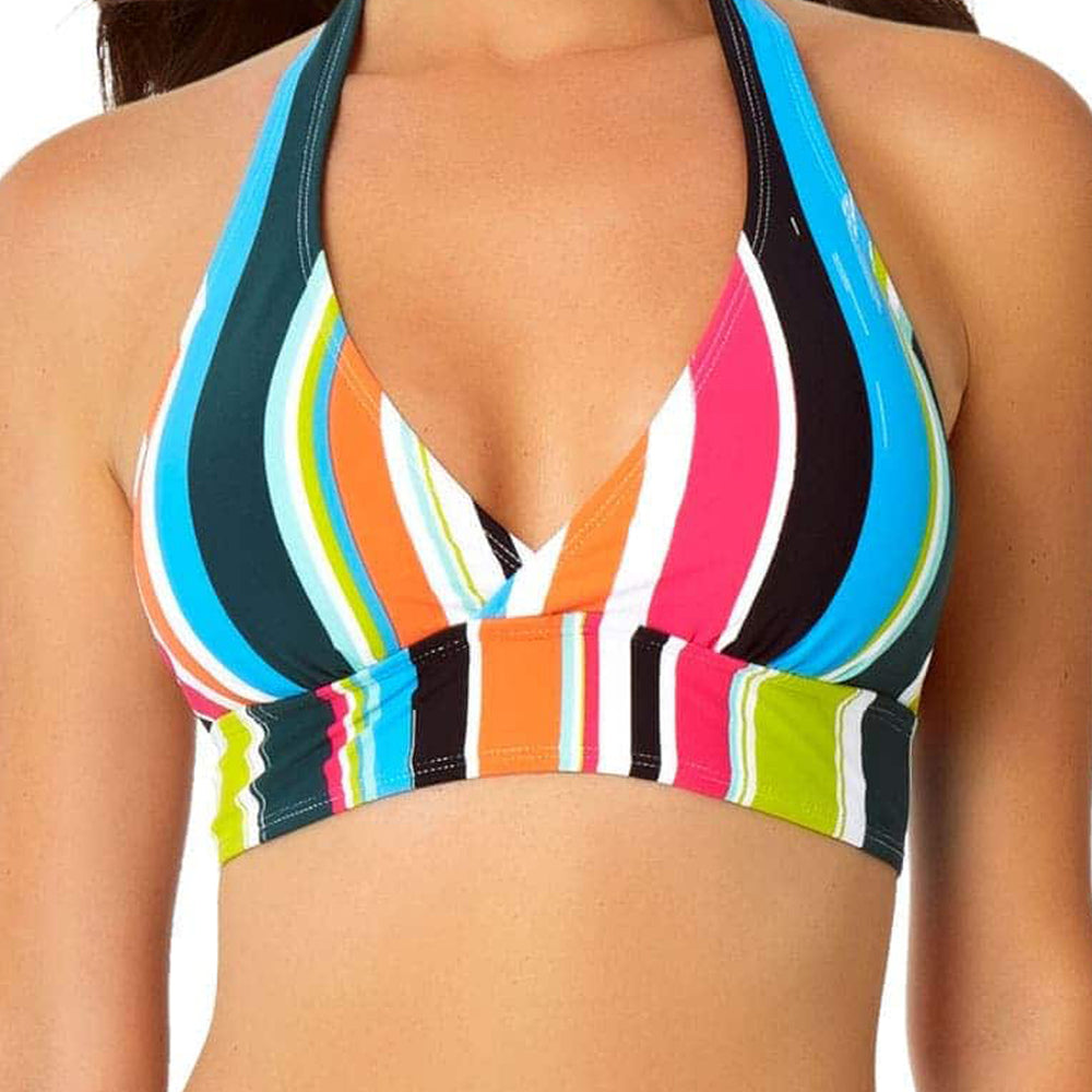 Anne Cole Clear Water Stripe Halter Bikini Top
