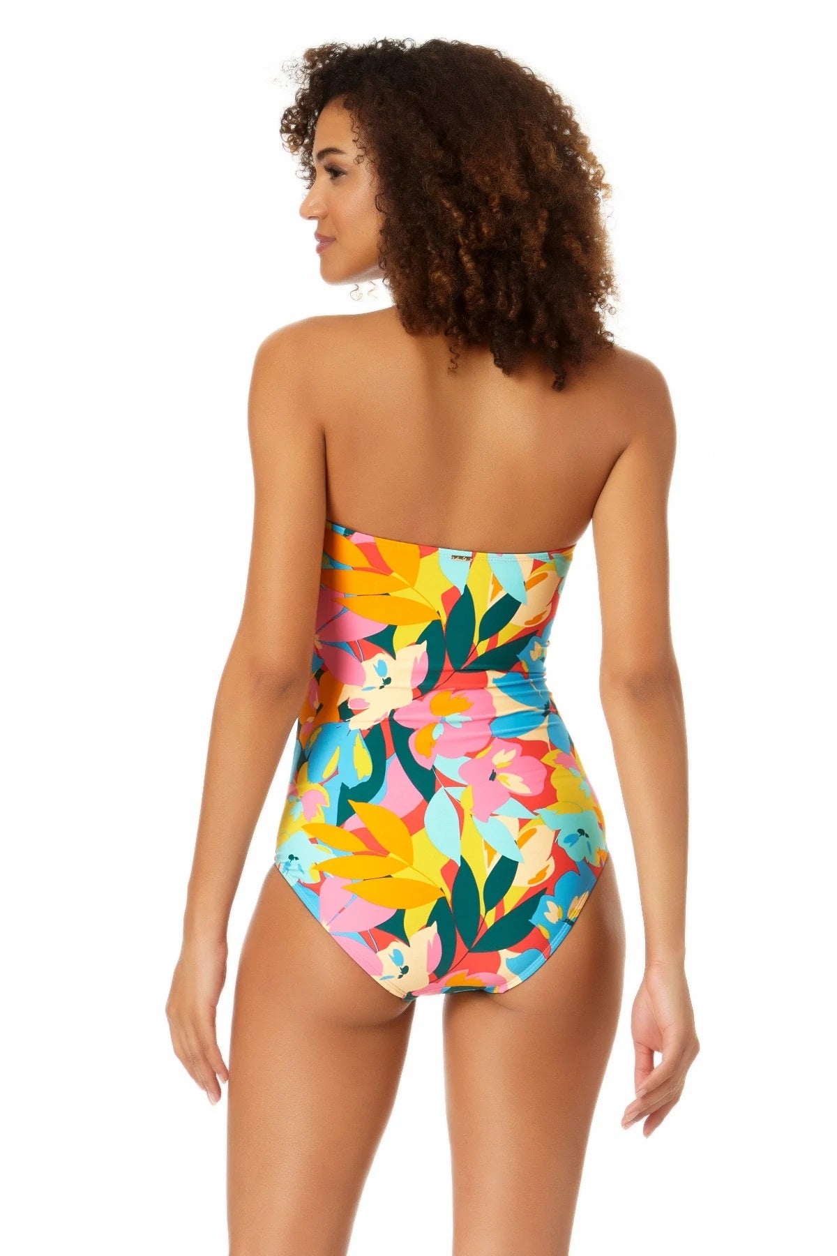 Anne Cole Plumeria Twist Front Shirred One Piece