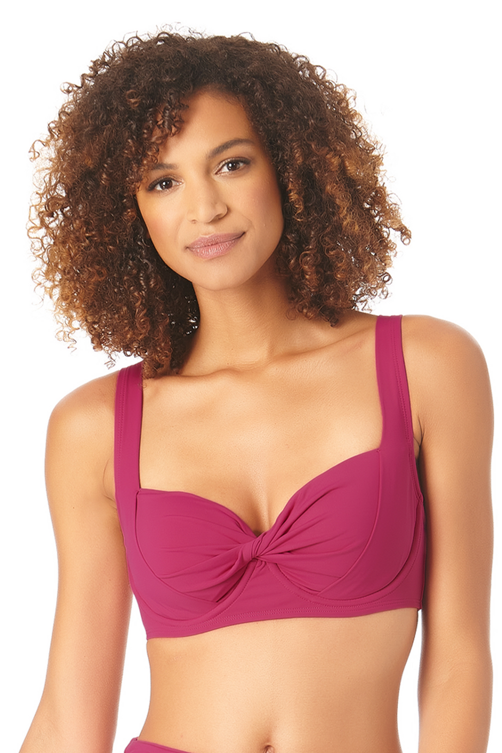 Anne Cole Live In Color Berry Retro Underwire Bikini Top