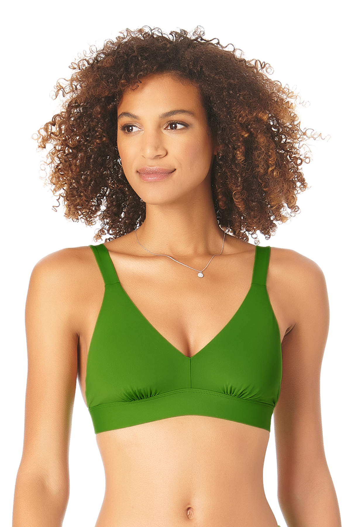 Anne Cole Live In Color Green Grass Easy Triangle Bikini Top