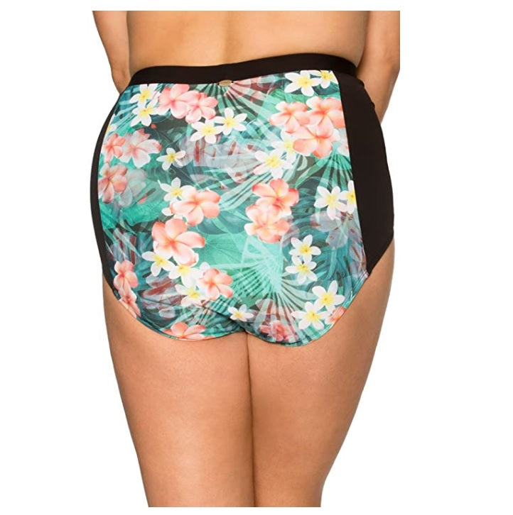 Sunsets Curve Plus Size Tropical Oasis Retro High-Waist Bottom