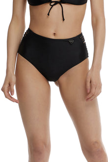  Body Glove Smoothies Black Ginger High-Waisted Side Strap Bikini Bottom