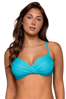  Sunsets Blue Bliss Crossroads Underwire Bikini Top Cup Sizes C to DD