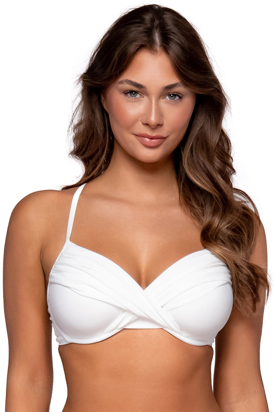 Sunsets White Lily Crossroads Underwire Bikini Top Cup Sizes C to DD