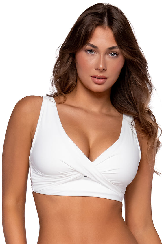 Sunsets White Lily Elsie Bikini Top Cup Sizes E to H